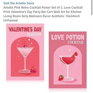 16x24 Valentine's Day Cocktail Poster Set